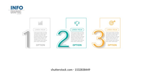 vector illustration Infographic design template with icons and 3 options or steps. Can be used for process, presentations, layout, banner,info graph.