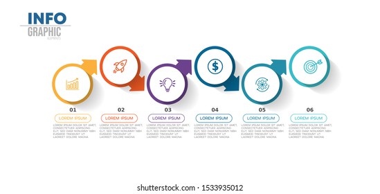 vector illustration Infographic design template with icons and 6 options or steps. Can be used for process, presentations, layout, banner,info graph.