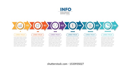 vector illustration Infographic design template with icons and 6 options or steps. Can be used for process, presentations, layout, banner,info graph.