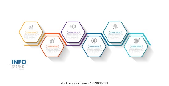 vector illustration Infographic design template with icons and 6 options or steps. Can be used for process, presentations, layout, banner,info graph.