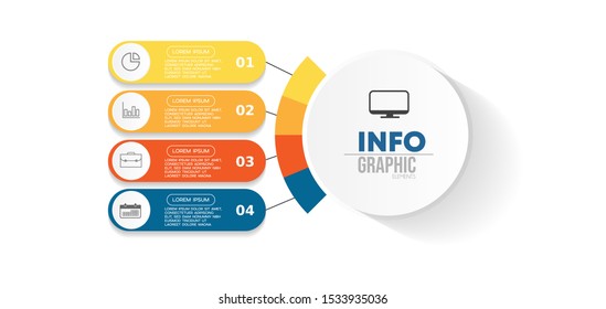 vector illustration Infographic design template with icons and 4 options or steps. Can be used for process, presentations, layout, banner,info graph.