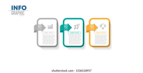 vector illustration Infographic design template with icons and 3 options or steps. Can be used for process, presentations, layout, banner,info graph.