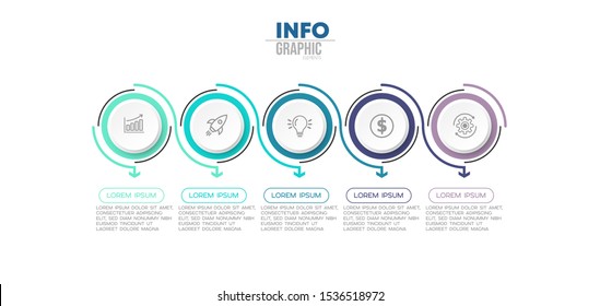 vector illustration Infographic design template with icons and 5 options or steps. Can be used for process, presentations, layout, banner,info graph.