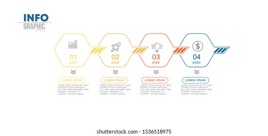 vector illustration Infographic design template with icons and 4 options or steps. Can be used for process, presentations, layout, banner,info graph.