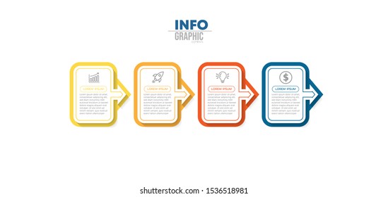 vector illustration Infographic design template with icons and 4 options or steps. Can be used for process, presentations, layout, banner,info graph.