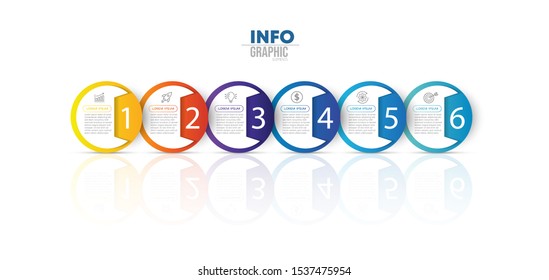vector illustration Infographic design template with icons and 6 options or steps. Can be used for process, presentations, layout, banner,info graph.