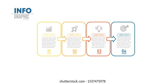 vector illustration Infographic design template with icons and 4 options or steps. Can be used for process, presentations, layout, banner,info graph.