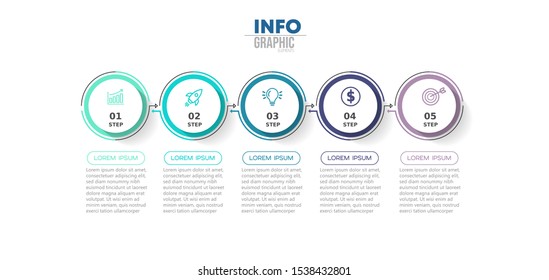 vector illustration Infographic design template with icons and 5 options or steps. Can be used for process, presentations, layout, banner,info graph.