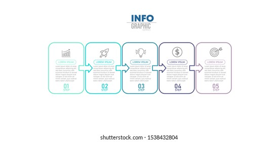 vector illustration Infographic design template with icons and 5 options or steps. Can be used for process, presentations, layout, banner,info graph.