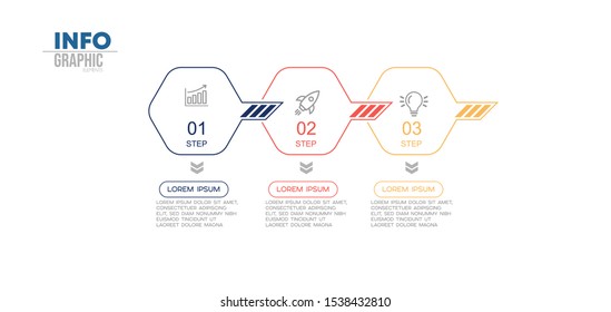 vector illustration Infographic design template with icons and 3 options or steps. Can be used for process, presentations, layout, banner,info graph.