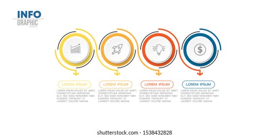 vector illustration Infographic design template with icons and 4 options or steps. Can be used for process, presentations, layout, banner,info graph.