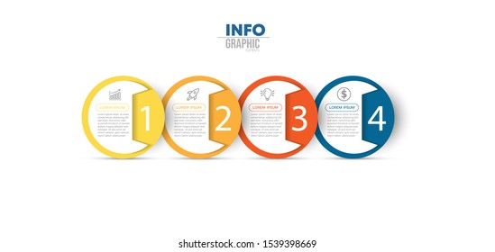 vector illustration Infographic design template with icons and 4 options or steps. Can be used for process, presentations, layout, banner,info graph.