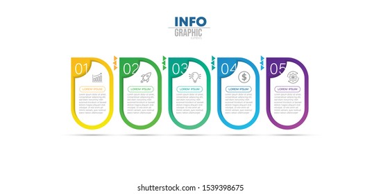 vector illustration Infographic design template with icons and 5 options or steps. Can be used for process, presentations, layout, banner, info graph.