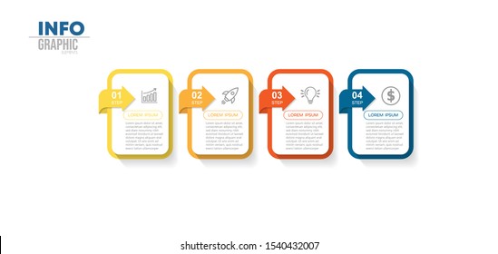 vector illustration Infographic design template with icons and 4 options or steps. Can be used for process, presentations, layout, banner,info graph.