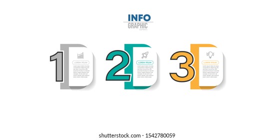 vector illustration Infographic design template with icons and 3 options or steps. Can be used for process, presentations, layout, banner,info graph.