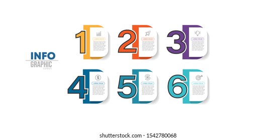 vector illustration Infographic design template with icons and 6 options or steps. Can be used for process, presentations, layout, banner,info graph.