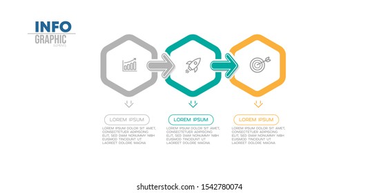 vector illustration Infographic design template with icons and 3 options or steps. Can be used for process, presentations, layout, banner,info graph.