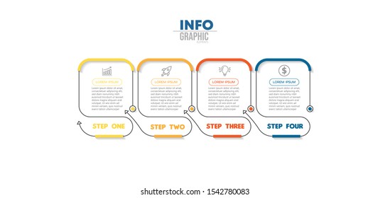vector illustration Infographic design template with icons and 4 options or steps. Can be used for process, presentations, layout, banner,info graph.