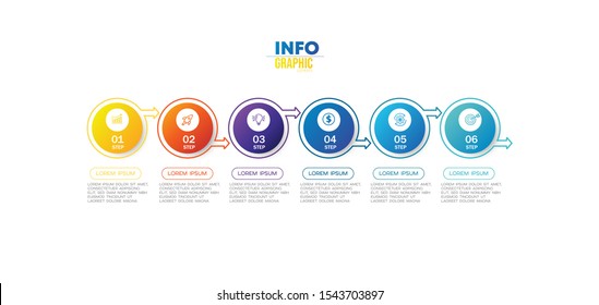 vector illustration Infographic design template with icons and 6 options or steps. Can be used for process, presentations, layout, banner,info graph.
