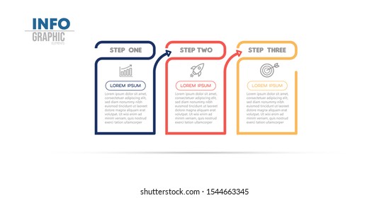 vector illustration Infographic design template with icons and 3 options or steps. Can be used for process, presentations, layout, banner,info graph.