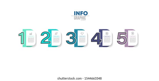 vector illustration Infographic design template with icons and 5 options or steps. Can be used for process, presentations, layout, banner,info graph.