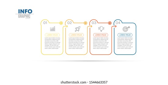 vector illustration Infographic design template with icons and 4 options or steps. Can be used for process, presentations, layout, banner,info graph.