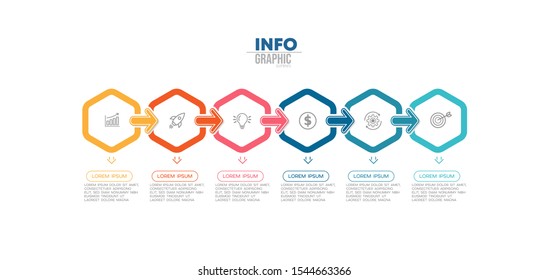 vector illustration Infographic design template with icons and 6 options or steps. Can be used for process, presentations, layout, banner,info graph.