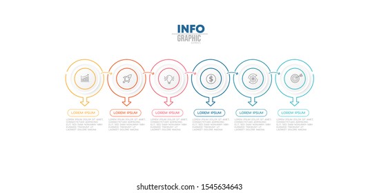 vector illustration Infographic design template with icons and 6 options or steps. Can be used for process, presentations, layout, banner,info graph.