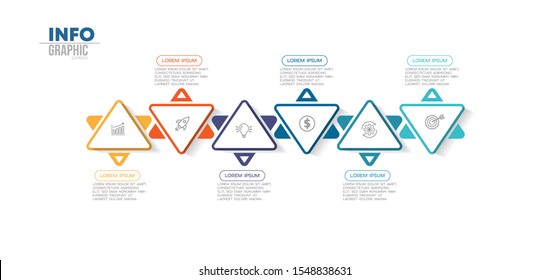 vector illustration Infographic design template with icons and 6 options or steps. Can be used for process, presentations, layout, banner,info graph.