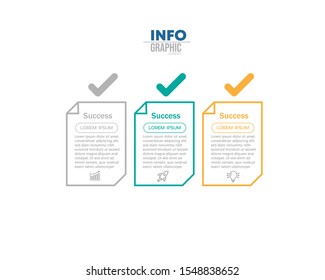 vector illustration Infographic design template with icons and 3 options or steps. Can be used for process, presentations, layout, banner,info graph.