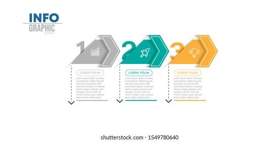 vector illustration Infographic design template with icons and 3 options or steps. Can be used for process, presentations, layout, banner,info graph.