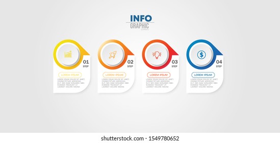 vector illustration Infographic design template with icons and 4 options or steps. Can be used for process, presentations, layout, banner,info graph.