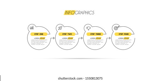 vector illustration Infographic design template with icons and 4 options or steps. Can be used for process, presentations, layout, banner,info graph.