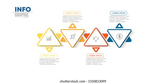 vector illustration Infographic design template with icons and 4 options or steps. Can be used for process, presentations, layout, banner,info graph.