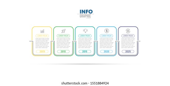 vector illustration Infographic design template with icons and 5 options or steps. Can be used for process, presentations, layout, banner,info graph.