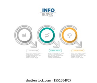 vector illustration Infographic design template with icons and 3 options or steps. Can be used for process, presentations, layout, banner,info graph.