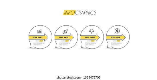 vector illustration Infographic design template with icons and 4 options or steps. Can be used for process, presentations, layout, banner,info graph.