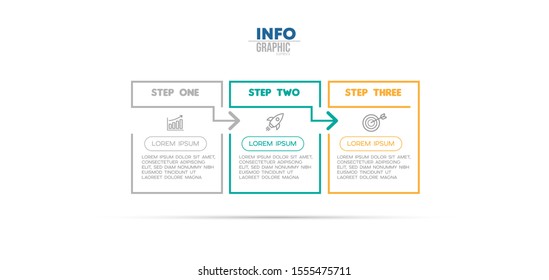 vector illustration Infographic design template with icons and 3 options or steps. Can be used for process, presentations, layout, banner,info graph.