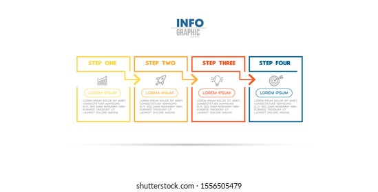 vector illustration Infographic design template with icons and 4 options or steps. Can be used for process, presentations, layout, banner,info graph.