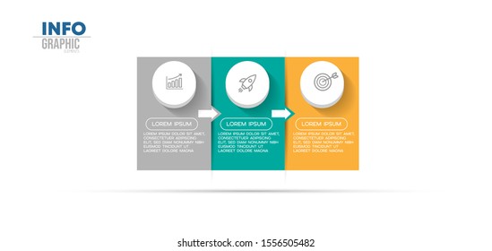 vector illustration Infographic design template with icons and 3 options or steps. Can be used for process, presentations, layout, banner,info graph.