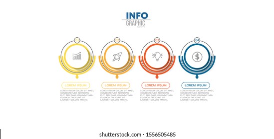 vector illustration Infographic design template with icons and 4 options or steps. Can be used for process, presentations, layout, banner,info graph.