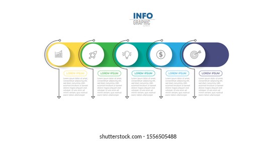 vector illustration Infographic design template with icons and 5 options or steps. Can be used for process, presentations, layout, banner,info graph.