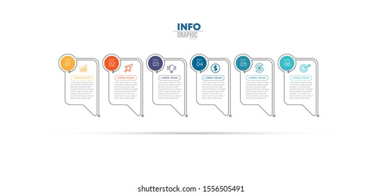 vector illustration Infographic design template with icons and 6 options or steps. Can be used for process, presentations, layout, banner,info graph.
