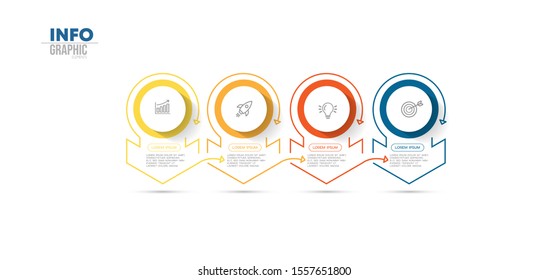vector illustration Infographic design template with icons and 4 options or steps. Can be used for process, presentations, layout, banner,info graph.