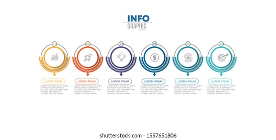 vector illustration Infographic design template with icons and 6 options or steps. Can be used for process, presentations, layout, banner,info graph.