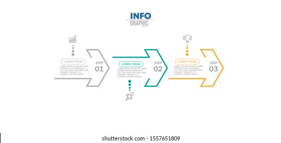 vector illustration Infographic design template with icons and 3 options or steps. Can be used for process, presentations, layout, banner,info graph.