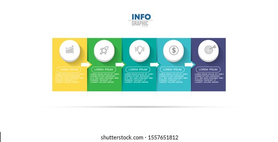 vector illustration Infographic design template with icons and 5 options or steps. Can be used for process, presentations, layout, banner,info graph.