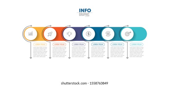 vector illustration Infographic design template with icons and 6 options or steps. Can be used for process, presentations, layout, banner,info graph.
