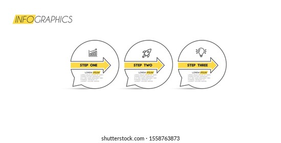 vector illustration Infographic design template with icons and 3 options or steps. Can be used for process, presentations, layout, banner,info graph.