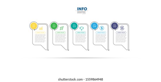 vector illustration Infographic design template with icons and 5 options or steps. Can be used for process, presentations, layout, banner,info graph.